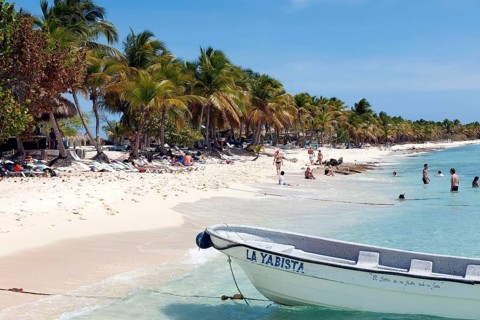 Holidaymakers on the beach