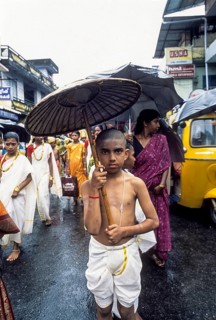 Vamana in Athachamayam procession in Thripunithura during Onam near Ernakulam