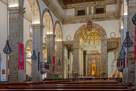 Cathedral Se Interior in Angra do Heroismo on Terceira Island Azores Portugal