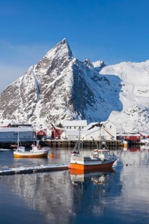 Fishing boats in Hamnoy harbour