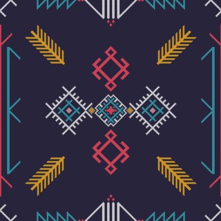 Traditional Berber embroidery seamless pattern