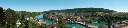 View of the town and the Rhine from the Munot town fortress