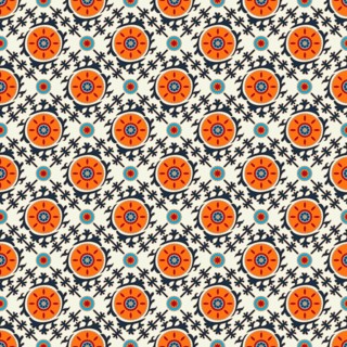 Uzbek Suzani traditional vector seamless pattern