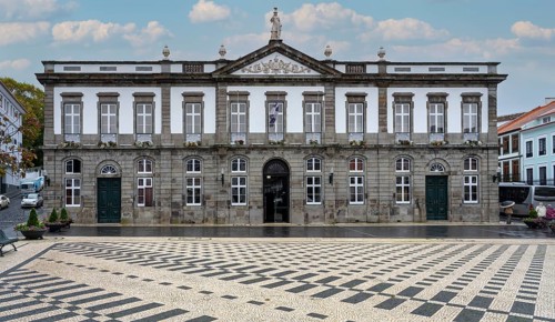Town Hall in Angra do Heroismo on Terceira Island Azores Portugal