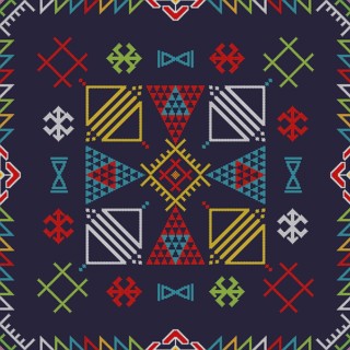 Traditional Berber embroidery seamless pattern
