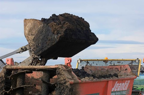 Loading shovel with manure