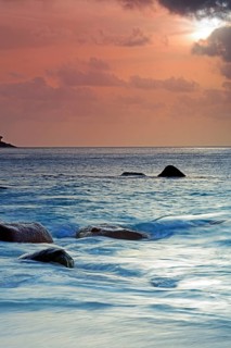 Sunset at Anse Lazio