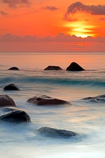 Sunset at Anse Lazio