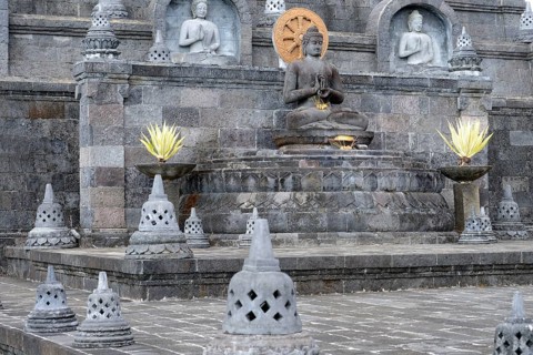 Buddha statue on altar