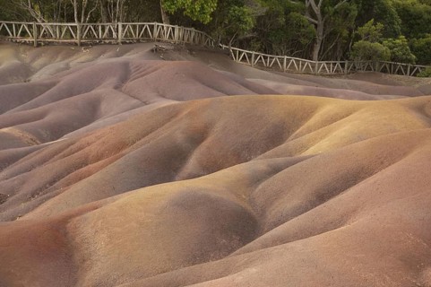 View of sand dunes comprising of different coloured sands