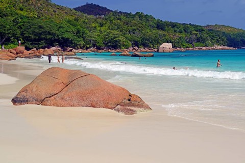Anse Lazio in the evening