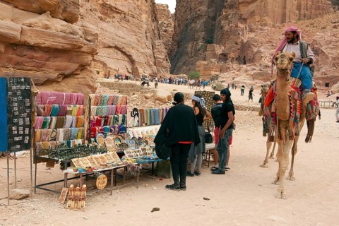 Souvenir stall in ancient city of Petra