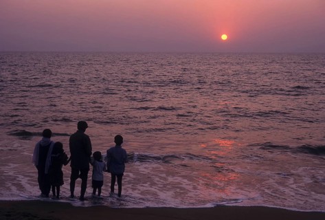 Sunset in Ullal beach near Mangaluru or Mangalore