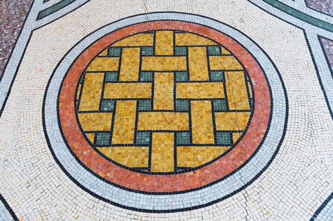 Detail of the mosaic pavement