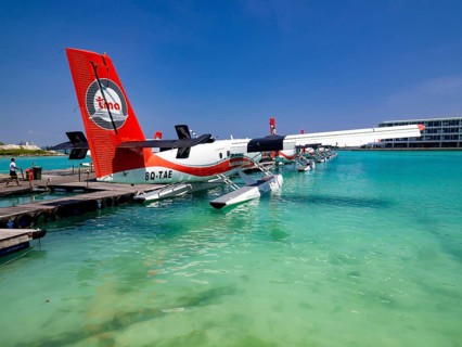 Pontoon with seaplanes
