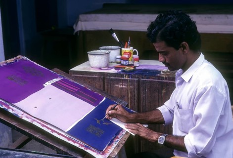 Designs collected from temples being worked at Design centre in Kancheepuram