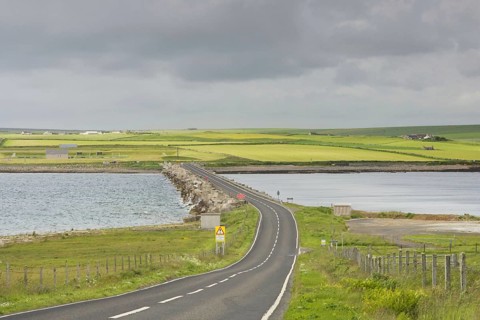 Road on causeway linking islands