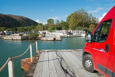 Motorhome rides on ferry