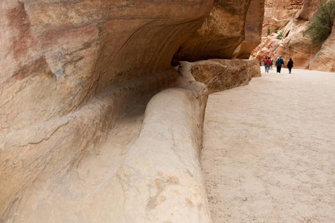 Ancient water conduit in Siq