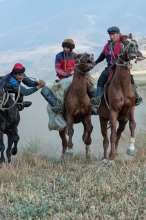 Traditional Kokpar or Buzkashi in the outskirts of Gabagly National Park