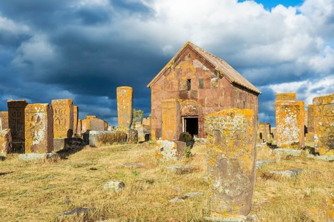 Medieval Khachkars carved memorial stele