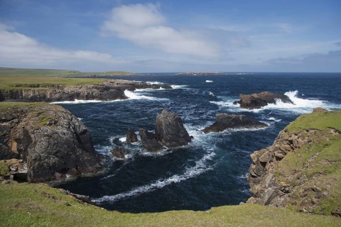 View of the rocky coast