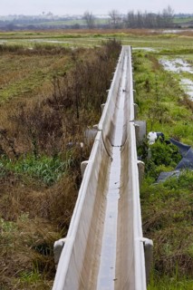 Irrigation Canal in the Rice Fields of Extremadura Spain