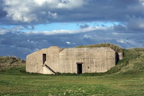 German bunker in the dunes at Utah Beach