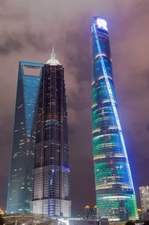 Pudong financial district by night