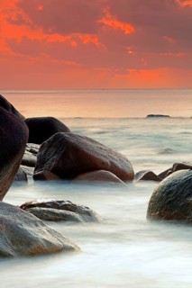 Sunset at Anse Lazio