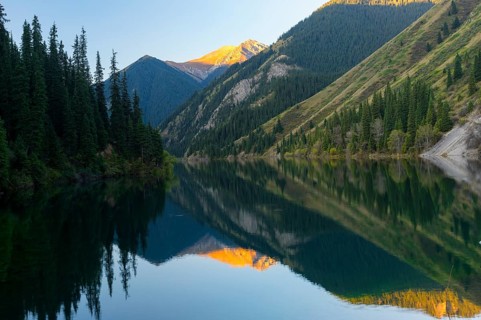 Kolsay Lake in the early morning