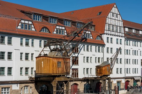 Shopping centre at the old industrial site of Tempelhofer Hafen