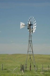 Windpump to supply water for cattle on prairie