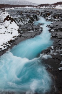 Bruarfoss Waterfall in Winter