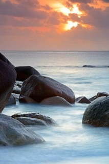 Sunset at Anse Lazio