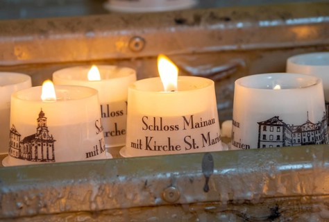 Candles in the Castle Church of St. Mary