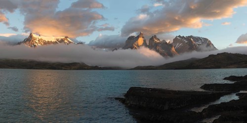 Sunrise over the Cuernos del Paine