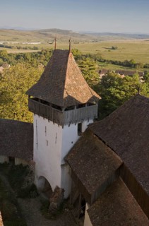 View from the fortified Saxon church in the old Saxon village