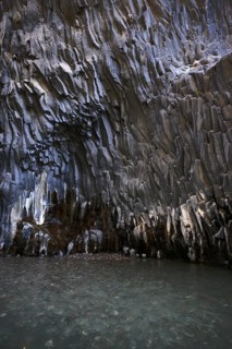 Lava rock in the river park Gole dell' Alcantara