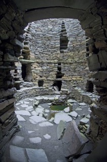 View inside an Iron Age broch from the door
