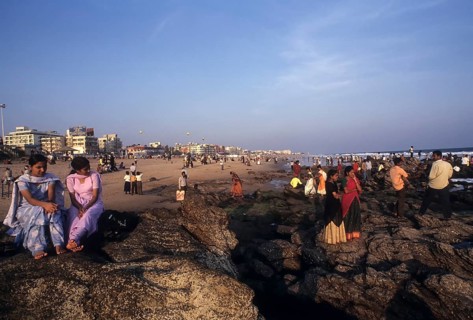 The Rama Krishna mission beach in Visakhapatnam or Vizag