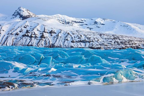 Blue ice formations on Svinafellsjoekull