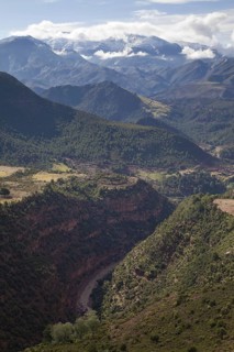 View of mountains and river gorge