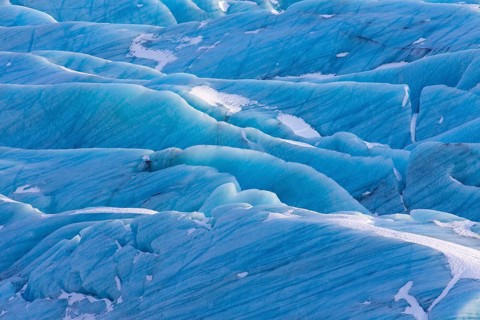Blue ice formations on Svinafellsjoekull
