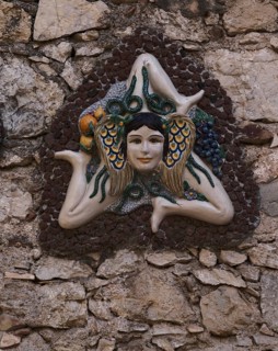 Trinacria on a wall