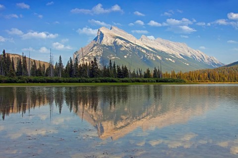 Mount Rundle reflected in the Vermilion Lakes