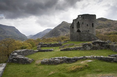 Thirteenth century castle ruins with keep