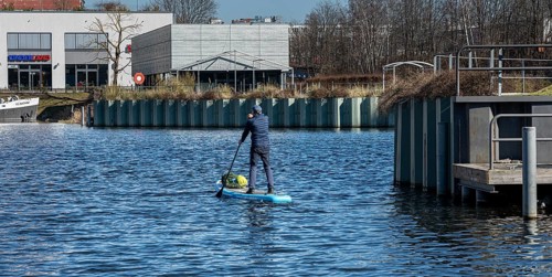 Stand up paddlers at Tempelhofer Hafen