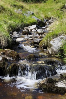 Cascades on small mountain burn