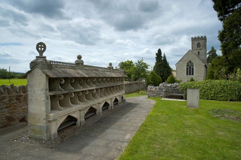 Mid-19th century stone bee house with 33 galleries to house straw bee skeps